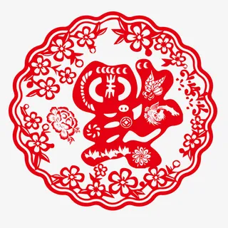 福字新年贴花免抠