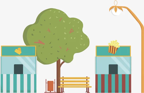 街边食品卡通小店免抠