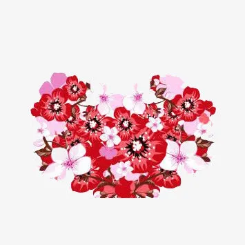 心形繁花锦簇免抠
