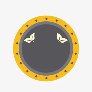 黄色圆形活动标签免抠