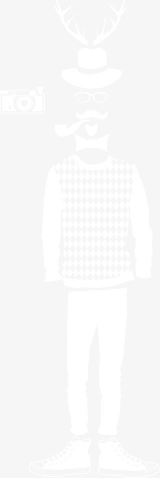 矢量鹿角与男性服饰免抠