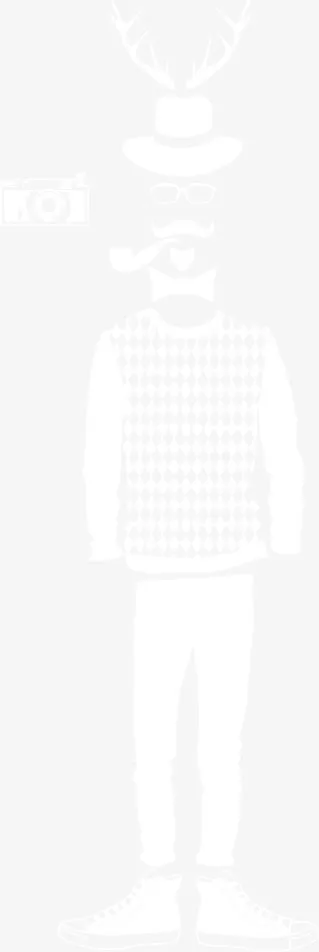 矢量鹿角与男性服饰免抠