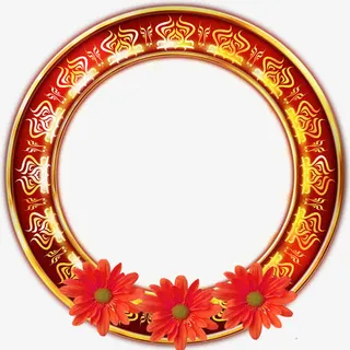 圆形边框,标题框,展示框,相框免抠