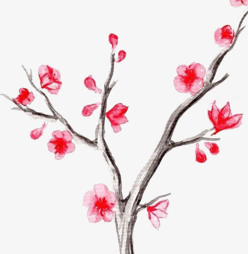 水彩枝条免抠