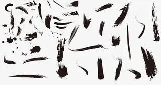 毛笔笔触分解免抠