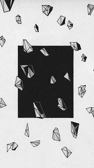 飘散几何组合体背景黑色灰色背景H5背景高清