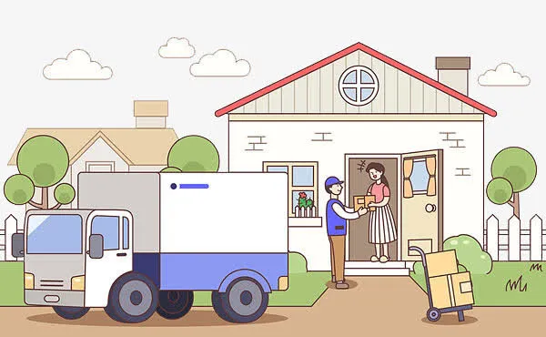 简约手绘物流送快递的人免扣图免抠