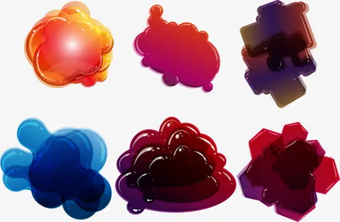 晶莹剔透的云状图形矢量素材免抠