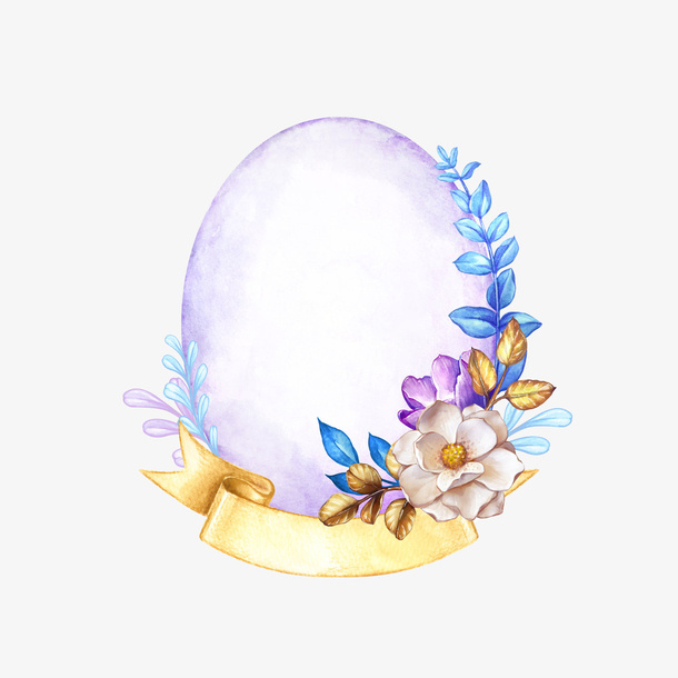 彩色花与边框免抠