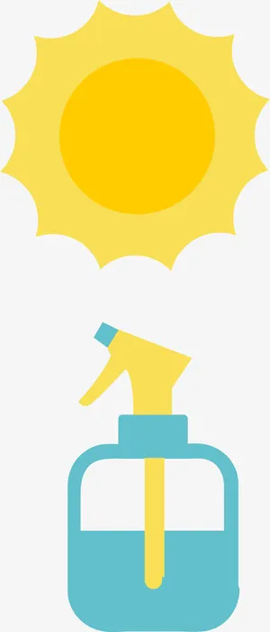 矢量太阳和浇水器免抠