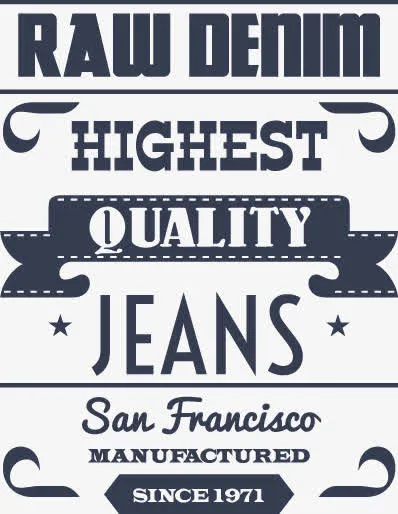 牛仔服饰标签矢量素材免抠