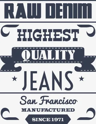 牛仔服饰标签矢量素材免抠