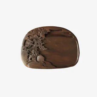 产品实物雕花端砚免抠