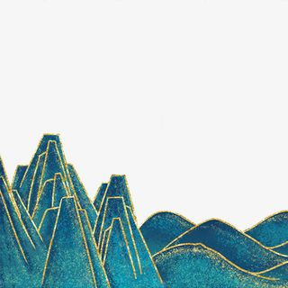 国潮边框山峰免抠