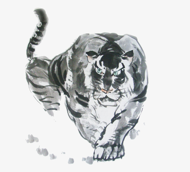 水墨老虎免抠