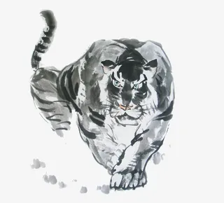 水墨老虎免抠