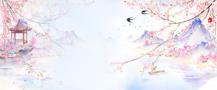 桃花节粉色背景 素材高清