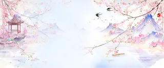 桃花节粉色背景 素材高清