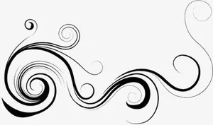 墨迹古风线条装饰免抠