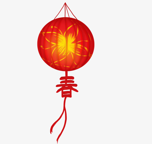 新年素材发光的灯笼免抠