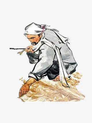 勤俭节约农民矢量图免抠