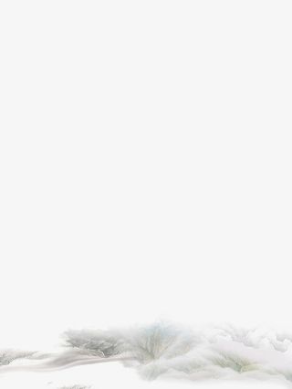 中国春天水墨山水画免抠