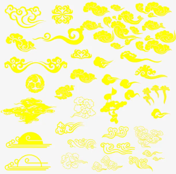 矢量金色祥云免抠