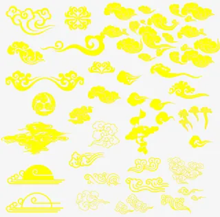 矢量金色祥云免抠