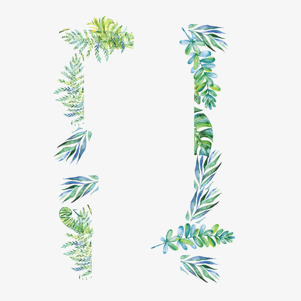 绿色植物边框素材免抠