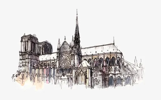 精美手绘名胜古迹建筑免抠