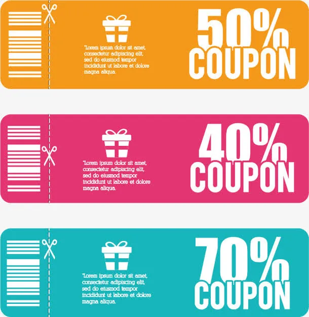 代金劵优惠卡设计矢量素材免抠