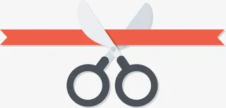 剪红带子矢量免抠