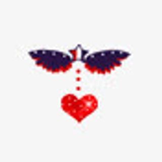 卡通红色手绘爱心翅膀免抠