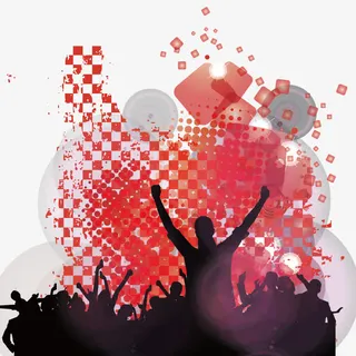 矢量欢呼的人和方块免抠