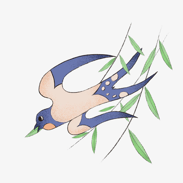 燕子 手绘素材免抠装饰动物元素