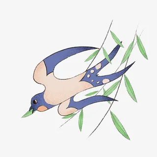 燕子 手绘素材免抠装饰动物元素