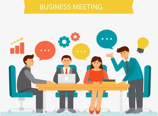 商务洽谈会议免抠