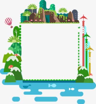 环保型二维码边框免抠