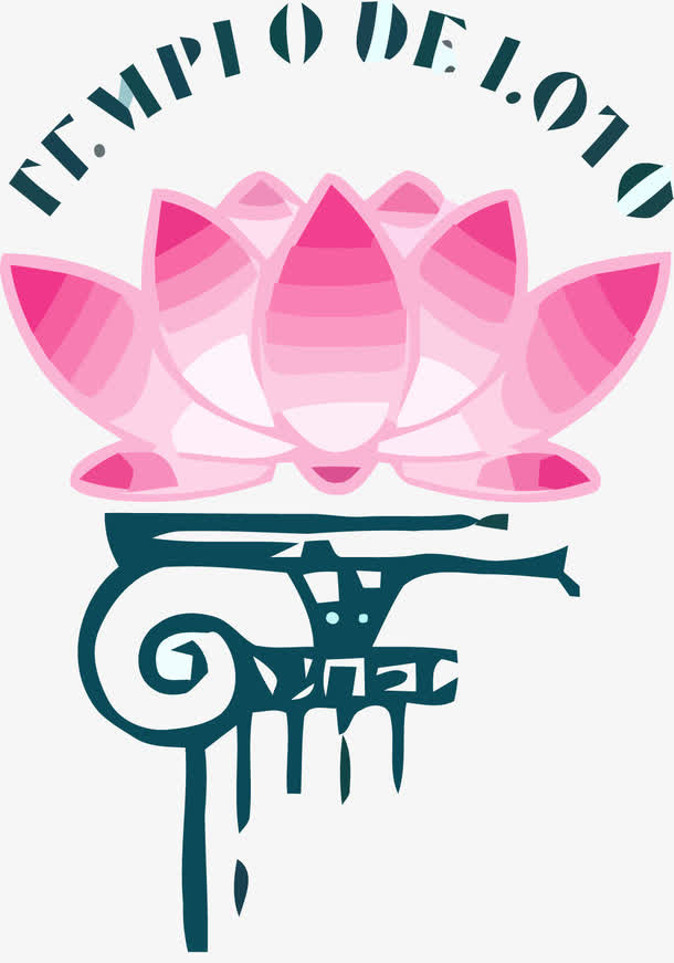 中国风莲花矢量LOGO免抠