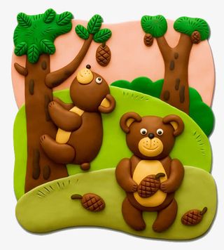 卡通泥塑小熊免抠