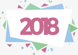 彩色几何碎片艺术字免抠