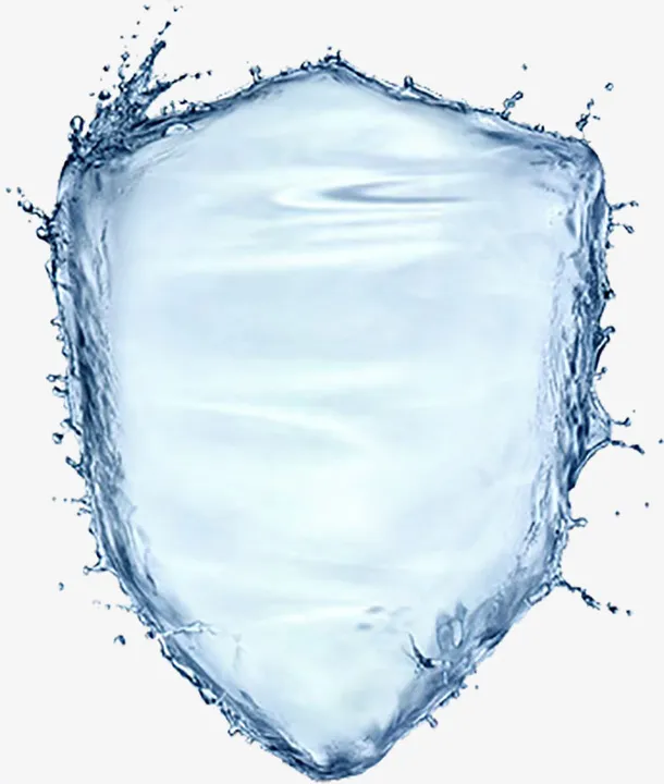 蓝色水晶水盾牌免抠