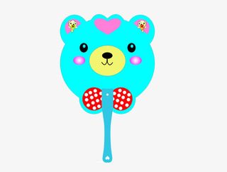 卡通可爱小熊形状广告扇免抠