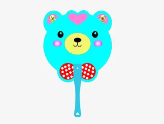 卡通可爱小熊形状广告扇免抠