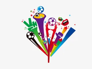 插画风欢庆足球世界杯免抠