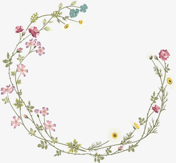 花边小碎花半圆装饰免抠