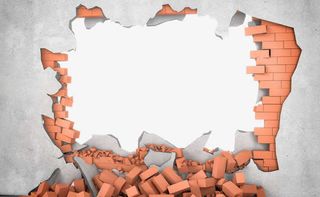 红砖白墙破洞免抠