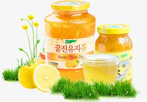 草地上的柚子茶免抠