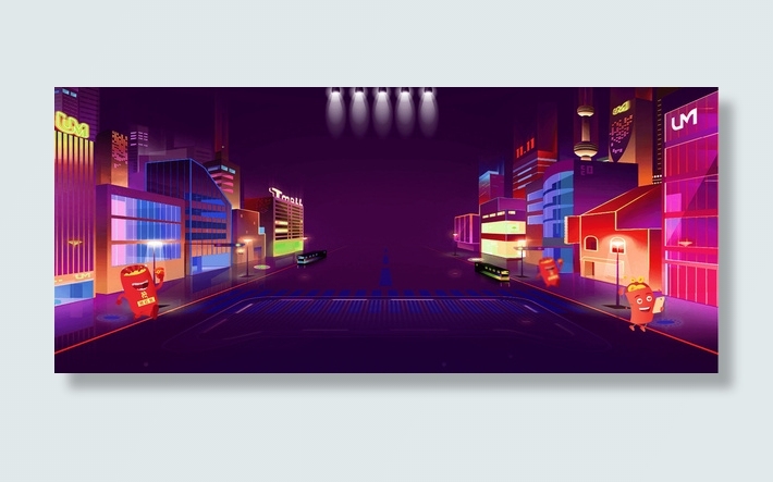 底纹背景节日 霓虹免抠