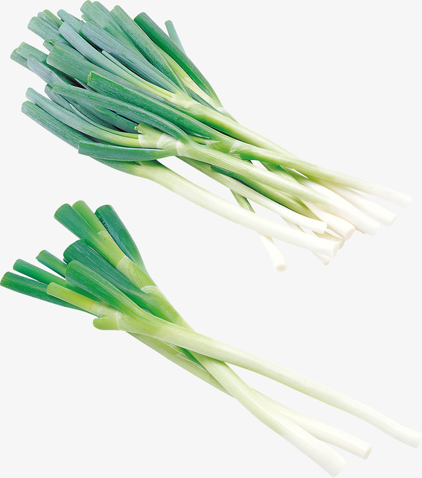 一堆绿色的大葱食材免抠